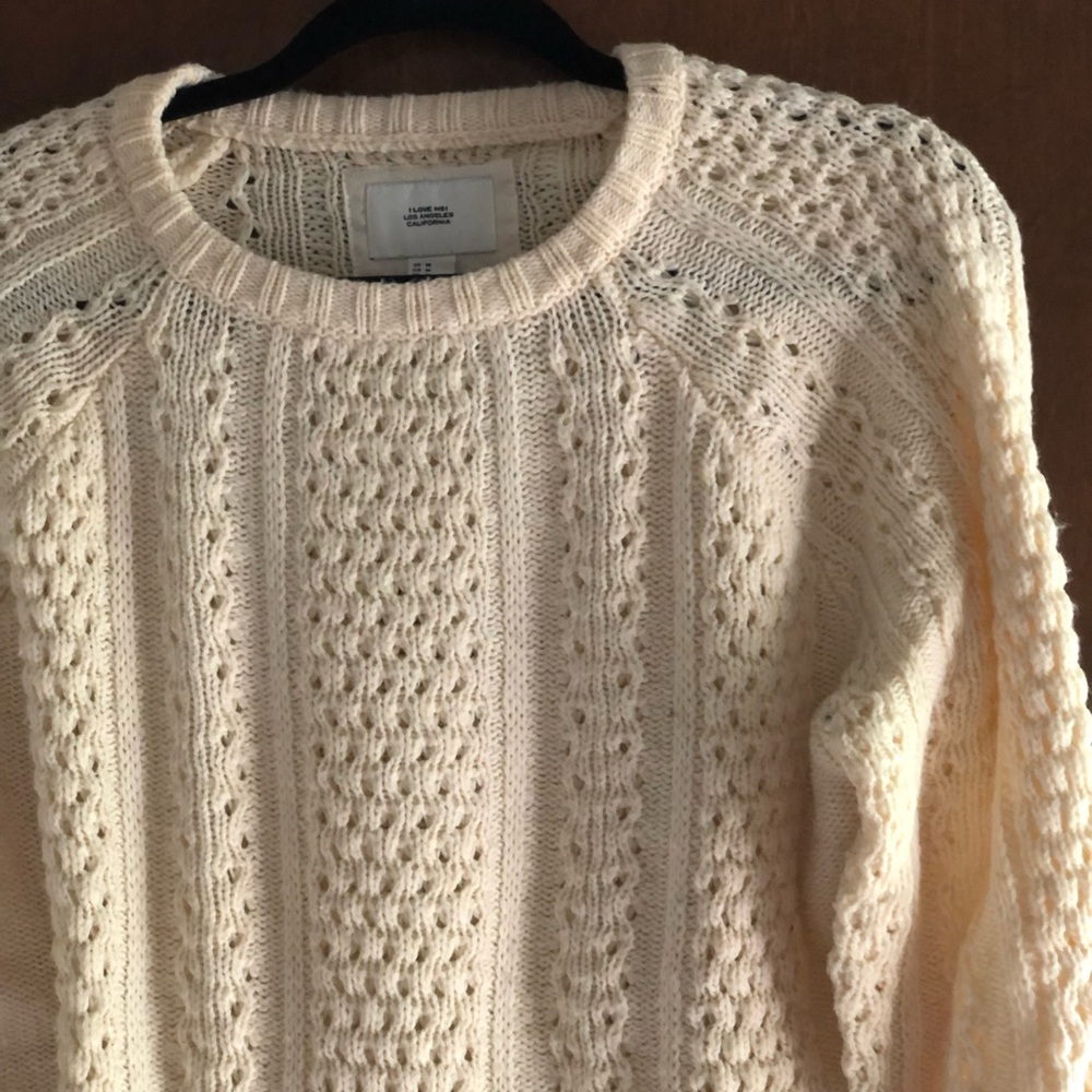 Forever 21 Cream Cable-Knit Sweater